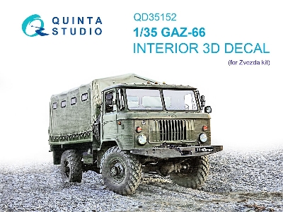 Gaz-66 - 3d-printed & Coloured Interior On Decal Paper (For Zvezda Kits) - zdjęcie 1
