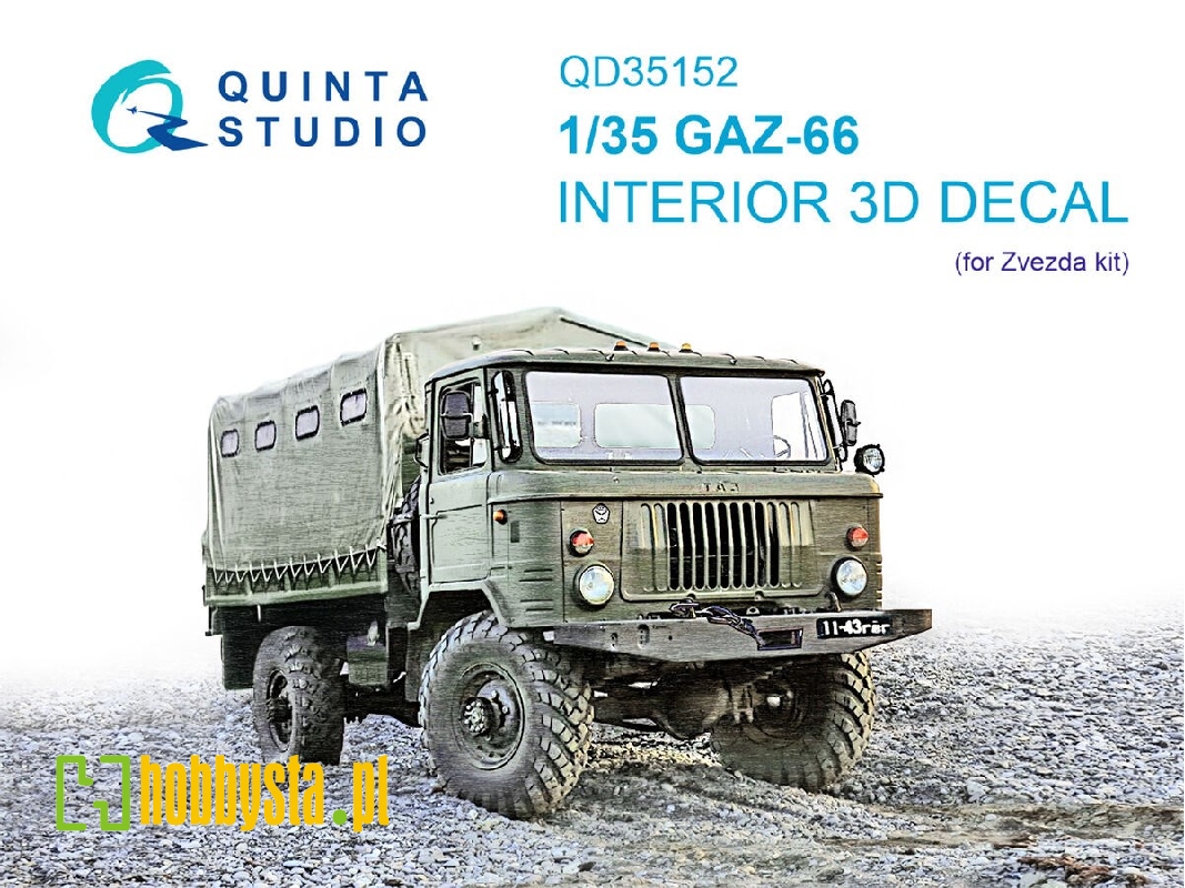 Gaz-66 - 3d-printed & Coloured Interior On Decal Paper (For Zvezda Kits) - zdjęcie 1 Gaz-66 - 3d-printed & Coloured Interior On Decal Paper (For Zvezda Kits) - zdjęcie 1