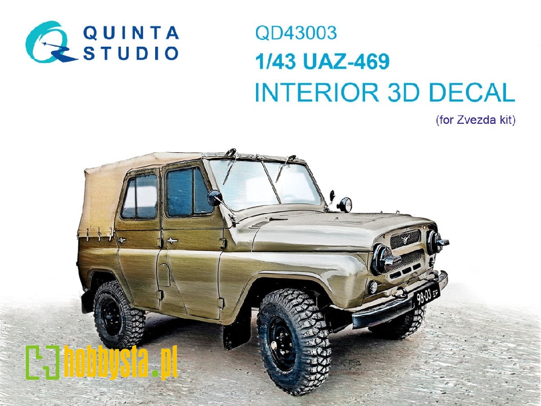 Uaz-469 - 3d-printed & Coloured Interior On Decal Paper (For Zvezda Kits) - zdjęcie 1 Uaz-469 - 3d-printed & Coloured Interior On Decal Paper (For Zvezda Kits) - zdjęcie 1