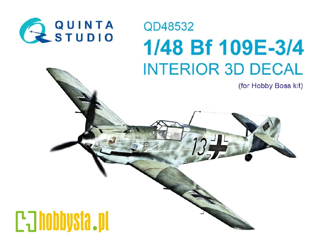 Messerschmitt Bf-109 E-3/E-4 - 3d-printed & Coloured Interior On Decal Paper (For Hobby Bosskits) - zdjęcie 1 Messerschmitt Bf-109 E-3/E-4 - 3d-printed & Coloured Interior On Decal Paper (For Hobby Bosskits) - zdjęcie 1