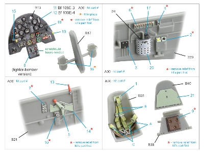 Messerschmitt Bf-109 E-3/E-4 - 3d-printed & Coloured Interior On Decal Paper (For Hobby Bosskits) - zdjęcie 2