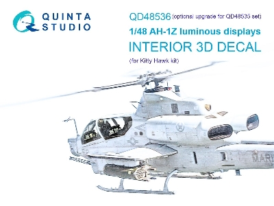 Bell Ah-1 Z Zulu Cobra / Viper Luminous Displays - 3d-printed & Coloured Interior On Decal Paper (For Kitty Hawk Kits) - zdjęci