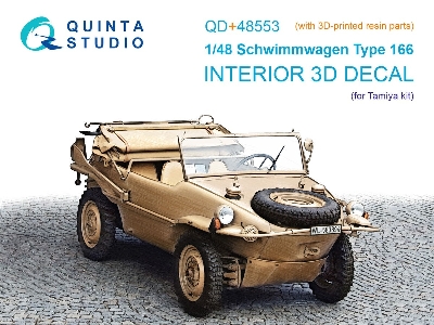 Schwimmwagen Type 166 - 3d-printed & Coloured Interior On Decal Paper With 3d-printed Resin Parts (For Tamiya Kits) - zdjęcie 1