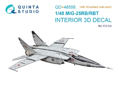 Mig-25 Rb / Rbt - 3d-printed & Coloured Interior On Decal Paper With 3d-printed Resin Parts (For Icm Kits) - zdjęcie 1