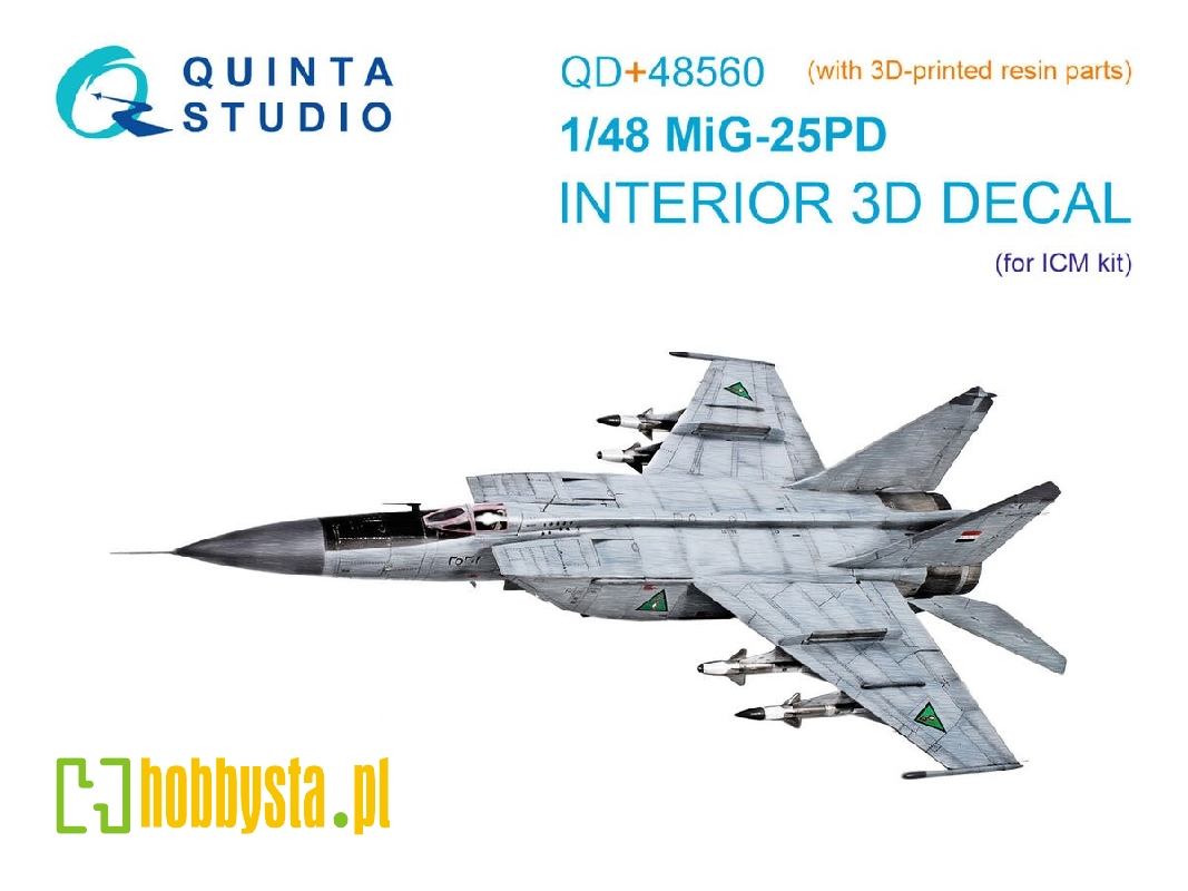 Mig-25 Pd - 3d-printed & Coloured Interior On Decal Paper With 3d-printed Resin Parts (For Icm Kits) - zdjęcie 1 Mig-25 Pd - 3d-printed & Coloured Interior On Decal Paper With 3d-printed Resin Parts (For Icm Kits) - zdjęcie 1