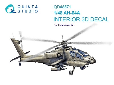 Ah-64 A Apache - 3d-printed & Coloured Interior On Decal Paper (For Hasegawa Kits) - zdjęcie 1