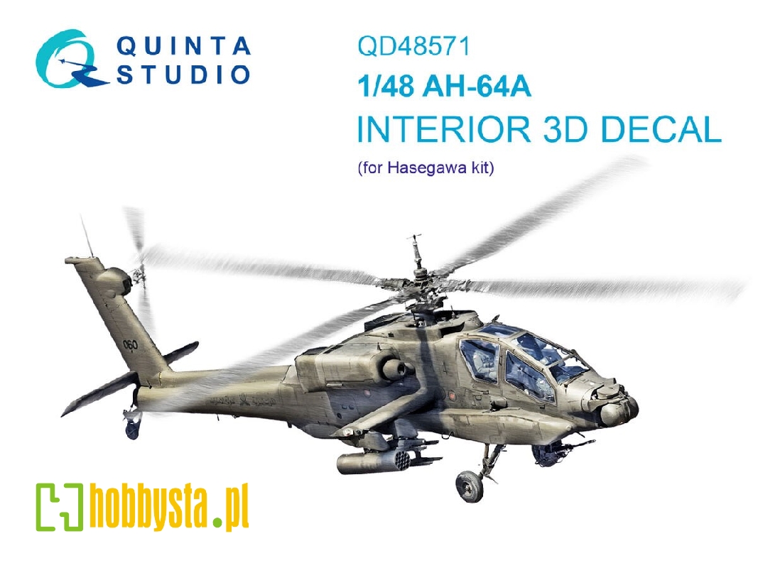 Ah-64 A Apache - 3d-printed & Coloured Interior On Decal Paper (For Hasegawa Kits) - zdjęcie 1 Ah-64 A Apache - 3d-printed & Coloured Interior On Decal Paper (For Hasegawa Kits) - zdjęcie 1