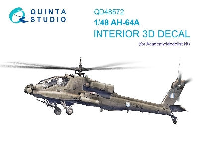 Ah-64 A Apache - 3d-printed & Coloured Interior On Decal Paper (For Academy / Modelist Kits) - zdjęcie 1