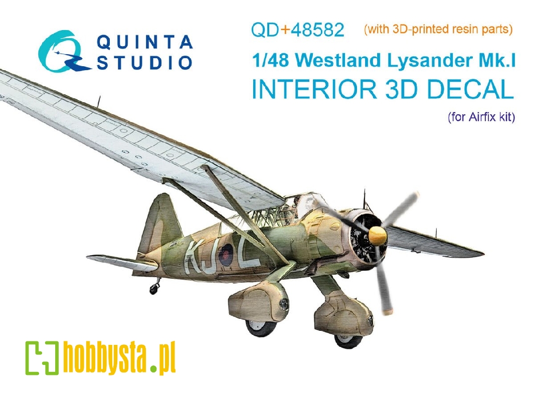 Westland Lysander Mk.I - 3d-printed & Coloured Interior On Decal Paper With 3d-printed Resin Parts (For Airfix Kits) - zdjęcie Westland Lysander Mk.I - 3d-printed & Coloured Interior On Decal Paper With 3d-printed Resin Parts (For Airfix Kits) - zdjęcie