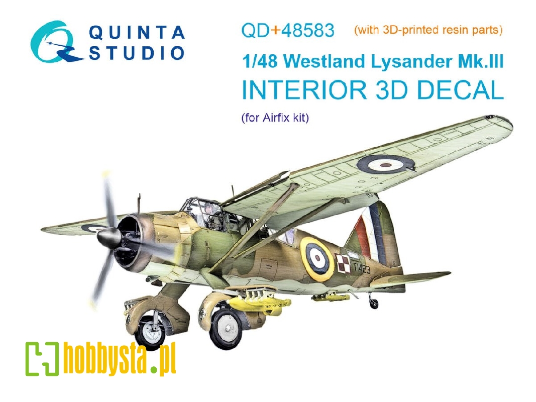 Westland Lysander Mk.Iii - 3d-printed & Coloured Interior On Decal Paper With 3d-printed Resin Parts (For Airfix Kits) - zdjęci Westland Lysander Mk.Iii - 3d-printed & Coloured Interior On Decal Paper With 3d-printed Resin Parts (For Airfix Kits) - zdjęci