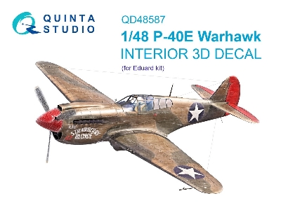 Curtiss P-40 E Warhawk - 3d-printed & Coloured Interior On Decal Paper (For Eduard Kits) - zdjęcie 1
