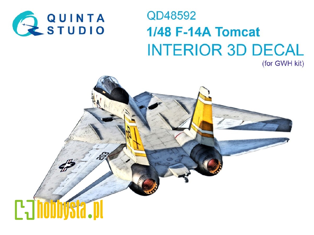 Grumman F-14 A Tomcat - 3d-printed & Coloured Interior On Decal Paper (For Gwh Kits) - zdjęcie 1 Grumman F-14 A Tomcat - 3d-printed & Coloured Interior On Decal Paper (For Gwh Kits) - zdjęcie 1