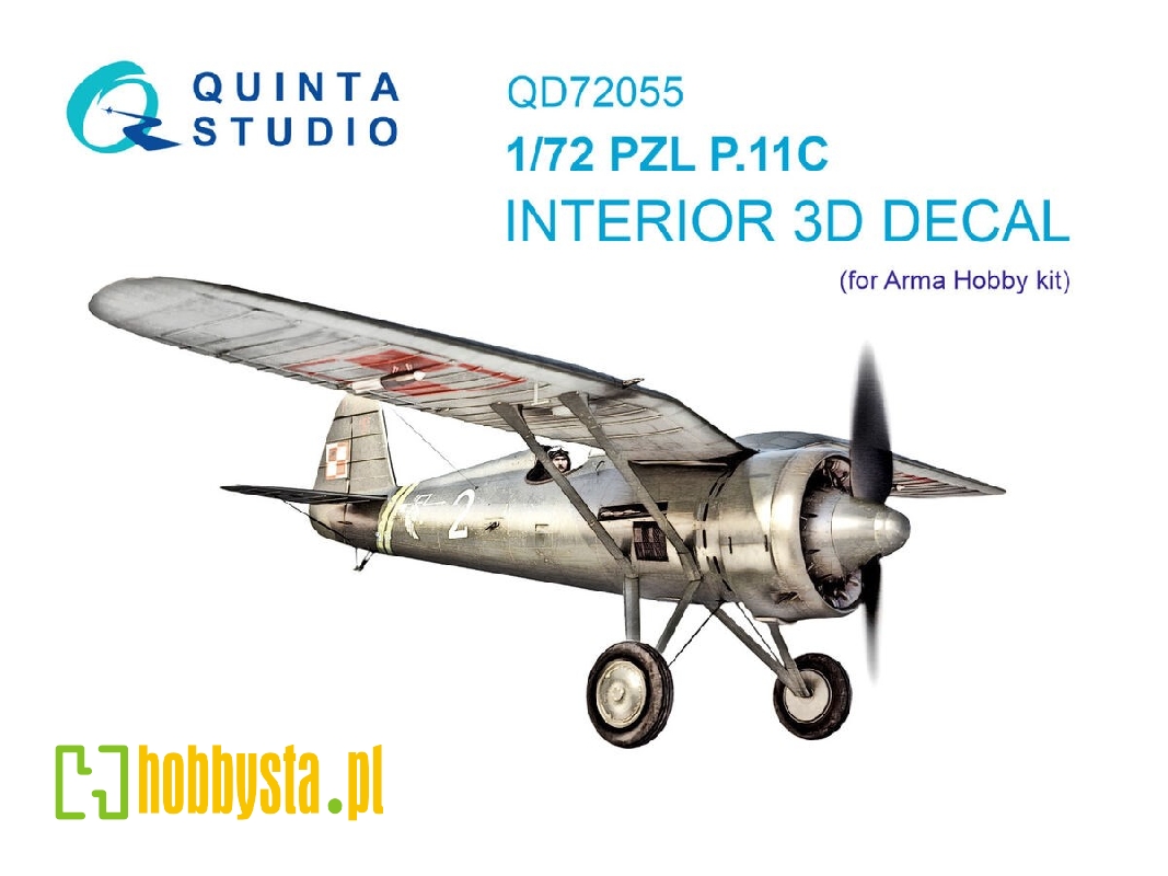 Pzl P.11 С - 3d-printed & Coloured Interior On Decal Paper (For Arma Hobby Kits) - zdjęcie 1 Pzl P.11 С - 3d-printed & Coloured Interior On Decal Paper (For Arma Hobby Kits) - zdjęcie 1