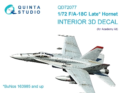 F/A-18 C Late - 3d-printed & Coloured Interior On Decal Paper (For Academy Kits) - zdjęcie 1