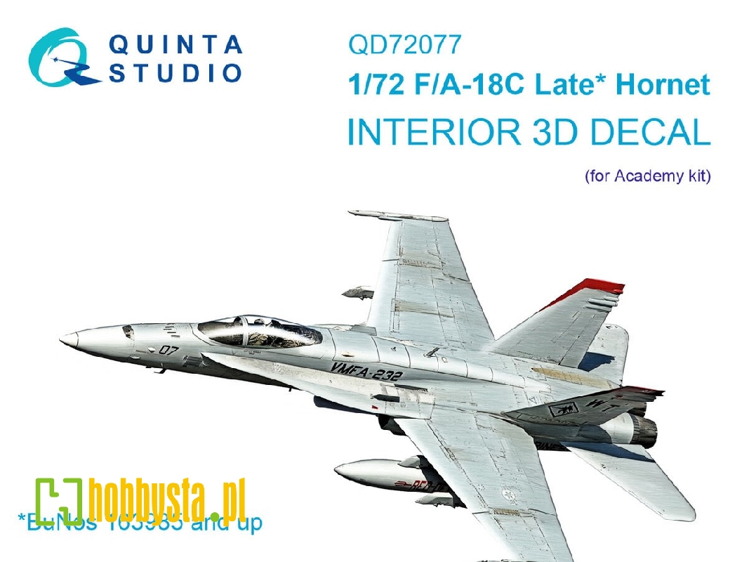 F/A-18 C Late - 3d-printed & Coloured Interior On Decal Paper (For Academy Kits) - zdjęcie 1