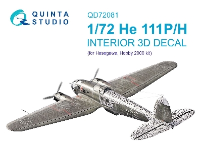 Heinkel He-111 P/H - 3d-printed & Coloured Interior On Decal Paper (For Hasegawa Kits) - zdjęcie 1