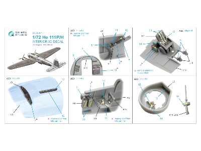 Heinkel He-111 P/H - 3d-printed & Coloured Interior On Decal Paper (For Hasegawa Kits) - zdjęcie 2