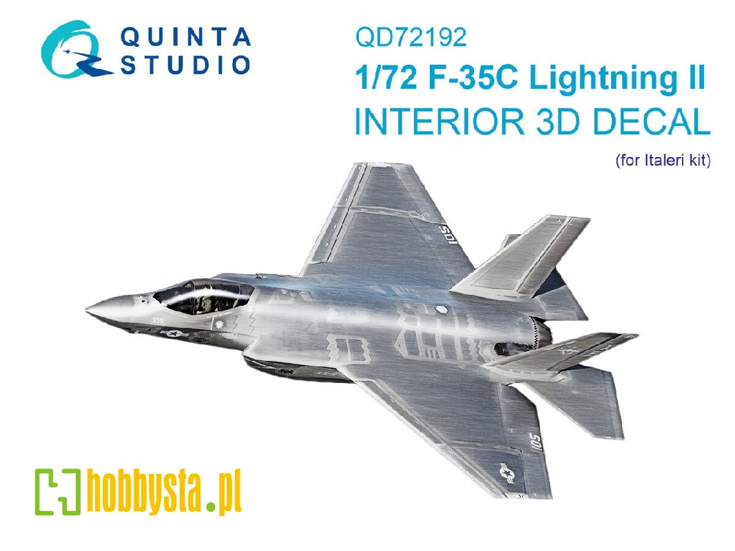 Lockheed Martin F-35 C Lighting Ii - 3d-printed & Coloured Interior On Decal Paper (For Italeri Kits) - zdjęcie 1 Lockheed Martin F-35 C Lighting Ii - 3d-printed & Coloured Interior On Decal Paper (For Italeri Kits) - zdjęcie 1