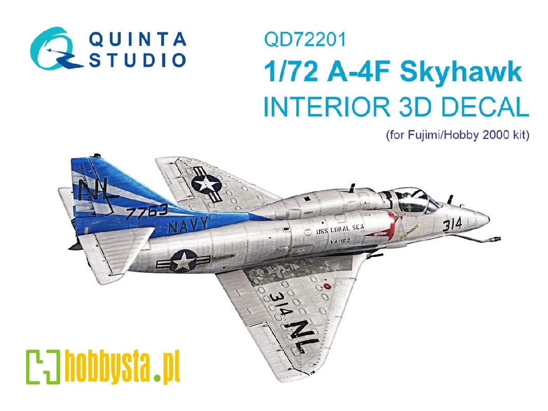 Douglas A-4 F Skyhawk - 3d-printed & Coloured Interior On Decal Paper (For Fujimi / Hobby 2000) Kits) - zdjęcie 1 Douglas A-4 F Skyhawk - 3d-printed & Coloured Interior On Decal Paper (For Fujimi / Hobby 2000) Kits) - zdjęcie 1