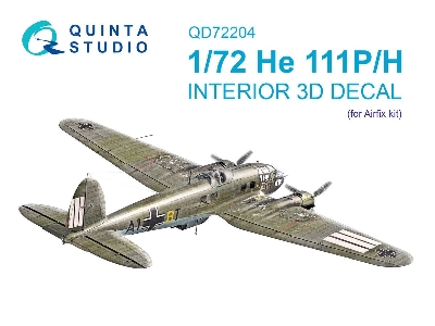 Heinkel He-111 P/H - 3d-printed & Coloured Interior On Decal Paper (For Airfix Kits) - zdjęcie 1