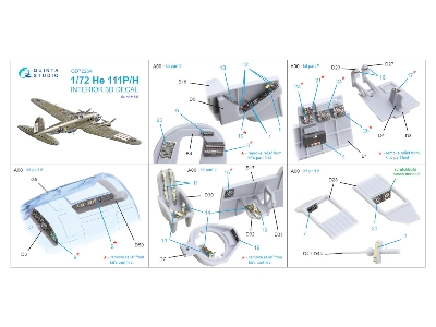 Heinkel He-111 P/H - 3d-printed & Coloured Interior On Decal Paper (For Airfix Kits) - zdjęcie 2
