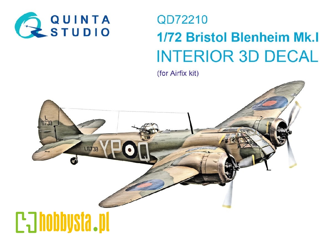 Bristol Blenheim Mk.I - 3d-printed & Coloured Interior On Decal Paper (For Airfix Kits) - zdjęcie 1 Bristol Blenheim Mk.I - 3d-printed & Coloured Interior On Decal Paper (For Airfix Kits) - zdjęcie 1