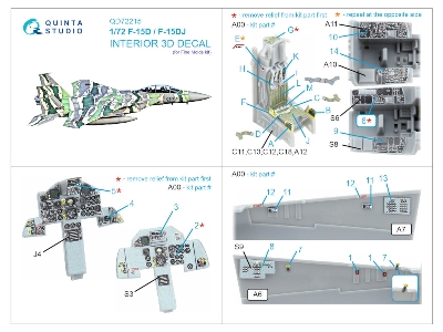 F-15 D/Dj Eagle - 3d-printed & Coloured Interior On Decal Paper (For Fine Molds Kits) - zdjęcie 3