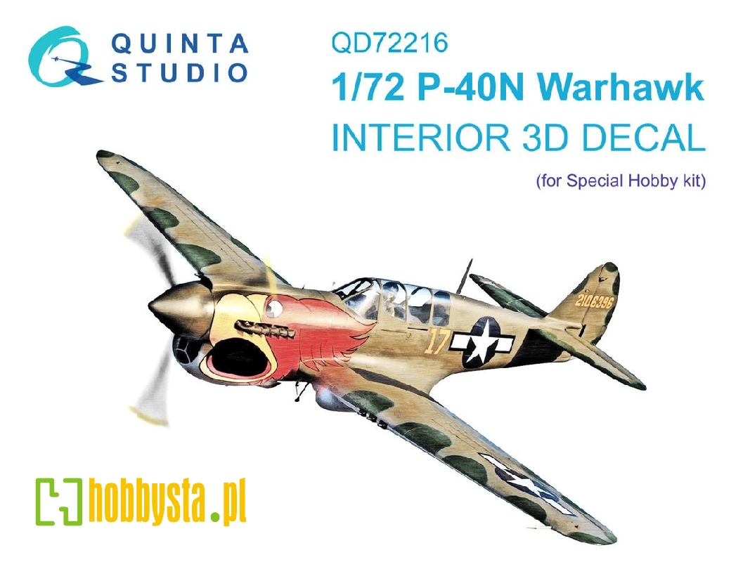 Curtiss P-40 N Warhawk - 3d-printed & Coloured Interior On Decal Paper (For Special Hobby Kits) - zdjęcie 1 Curtiss P-40 N Warhawk - 3d-printed & Coloured Interior On Decal Paper (For Special Hobby Kits) - zdjęcie 1