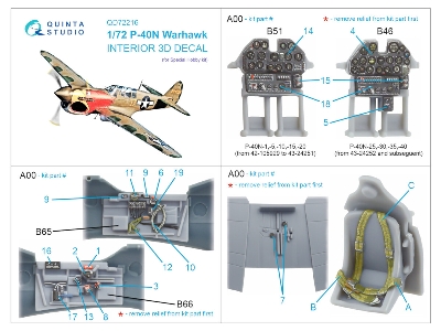 Curtiss P-40 N Warhawk - 3d-printed & Coloured Interior On Decal Paper (For Special Hobby Kits) - zdjęcie 11