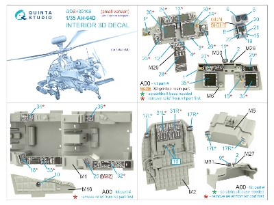 Boeing Ah-64 D Apache - 3d-printed & Coloured Interior With 3d-printed Resin Parts (Small Version / For Takom Kits) - zdjęcie 3