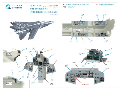 Tornado F.3 - 3d-printed & Coloured Interior With 3d-printed Resin Parts (For Revell Kits / Small Version) - zdjęcie 2