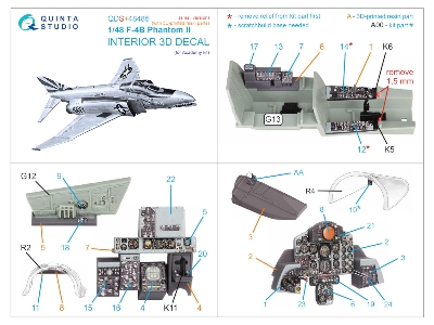 F-4 B Phantom Ii - 3d-printed & Coloured Interior With 3d-printed Resin Parts (For Academy Kits / Small Version) - zdjęcie 2