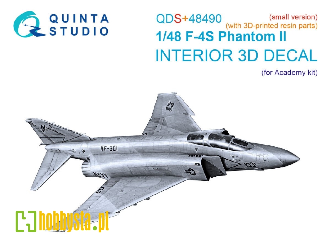 F-4 S Phantom Ii - 3d-printed & Coloured Interior With 3d-printed Resin Parts (For Academy Kits / Small Version) - zdjęcie 1 F-4 S Phantom Ii - 3d-printed & Coloured Interior With 3d-printed Resin Parts (For Academy Kits / Small Version) - zdjęcie 1
