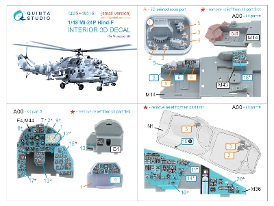 Mil Mi-24 P Hind-f - 3d-printed & Coloured Interior With 3d-printed Resin Parts (Small Version / For Trumpeter Kits) - zdjęcie 
