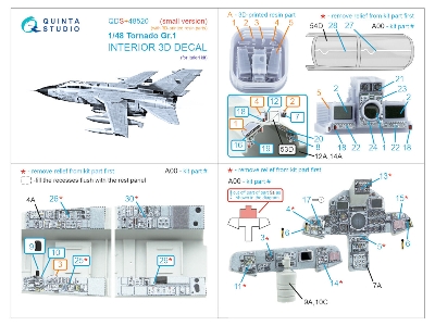 Panavia Tornado Gr.1 - 3d-printed & Coloured Interior With 3d-printed Resin Parts (Small Version / For Italeri Kits) - zdjęcie 