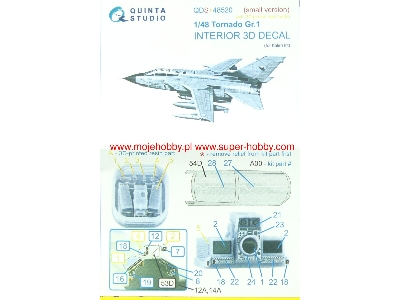 Panavia Tornado Gr.1 - 3d-printed & Coloured Interior With 3d-printed Resin Parts (Small Version / For Italeri Kits) - zdjęcie 
