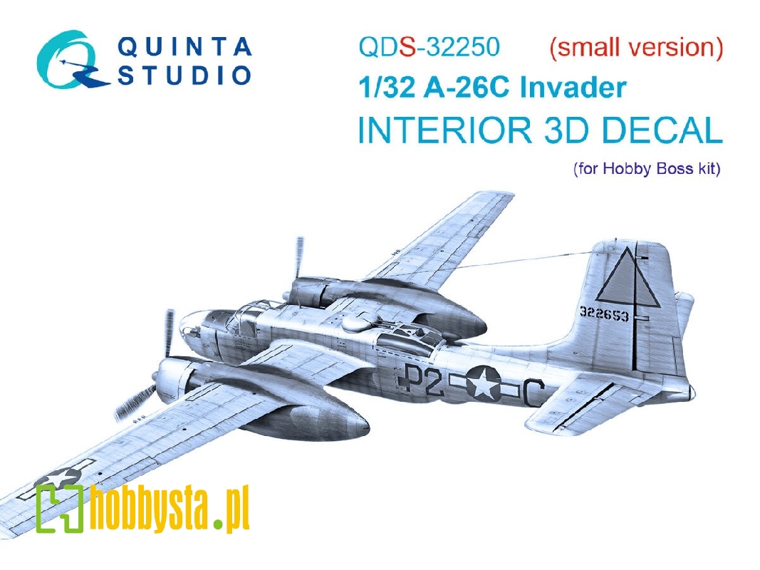 Douglas A-26 C Invader - 3d-printed & Coloured Interior On Decal Paper (For Hobby Boss Kits / Small Version) - zdjęcie 1 Douglas A-26 C Invader - 3d-printed & Coloured Interior On Decal Paper (For Hobby Boss Kits / Small Version) - zdjęcie 1