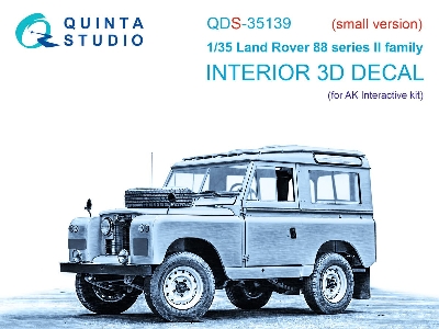 Land Rover 88 Series Ii Family - 3d-printed & Coloured Interior On Decal Paper (For Ak Interactive Kits / Small Version) - zdję