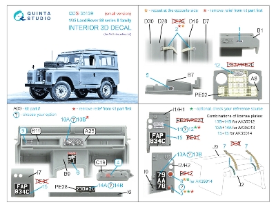 Land Rover 88 Series Ii Family - 3d-printed & Coloured Interior On Decal Paper (For Ak Interactive Kits / Small Version) - zdję