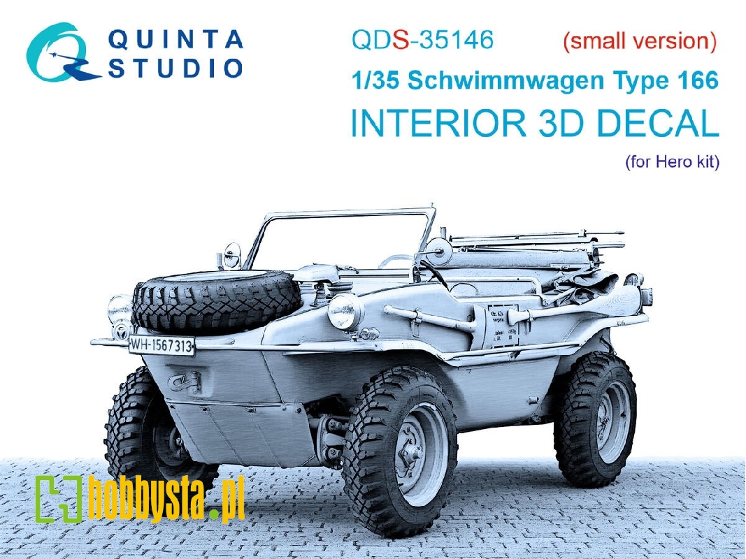 Schwimmwagen Type 166 - 3d-printed & Coloured Interior On Decal Paper (For Hero Kits / Small Version) - zdjęcie 1 Schwimmwagen Type 166 - 3d-printed & Coloured Interior On Decal Paper (For Hero Kits / Small Version) - zdjęcie 1
