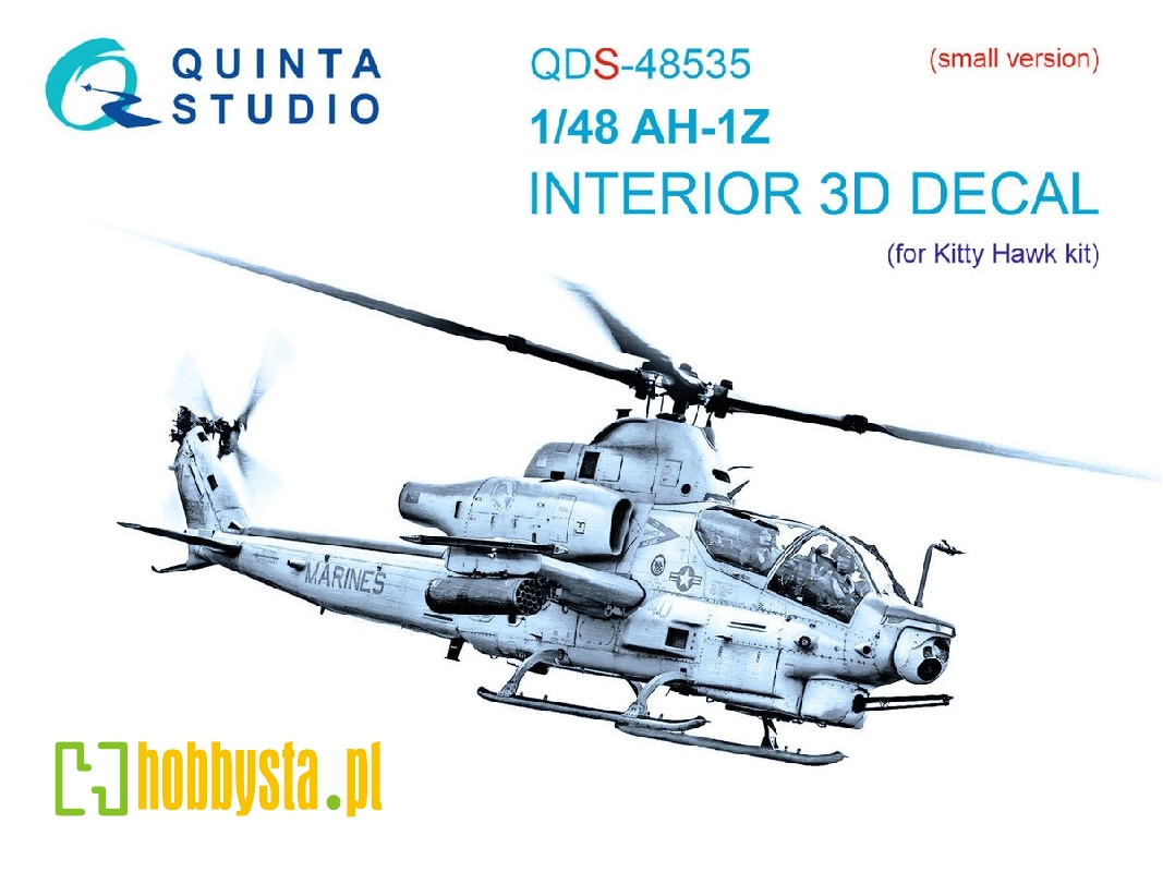 Bell Ah-1 Z Zulu Cobra / Viper - 3d-printed & Coloured Interior On Decal Paper (For Kitty Hawk Kits / Small Version) - zdjęcie 