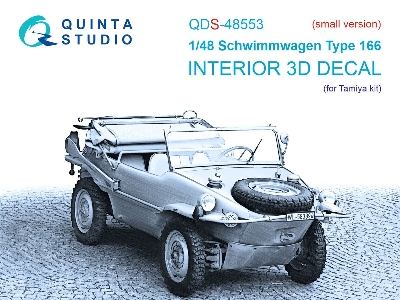 Schwimmwagen Type 166 - 3d-printed & Coloured Interior On Decal Paper (For Tamiya Kits / Small Version) - zdjęcie 1
