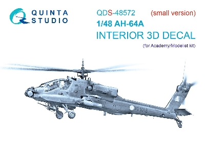 Ah-64 A Apache - 3d-printed & Coloured Interior On Decal Paper (For Academy And Modelist Kits / Small Version) - zdjęcie 1