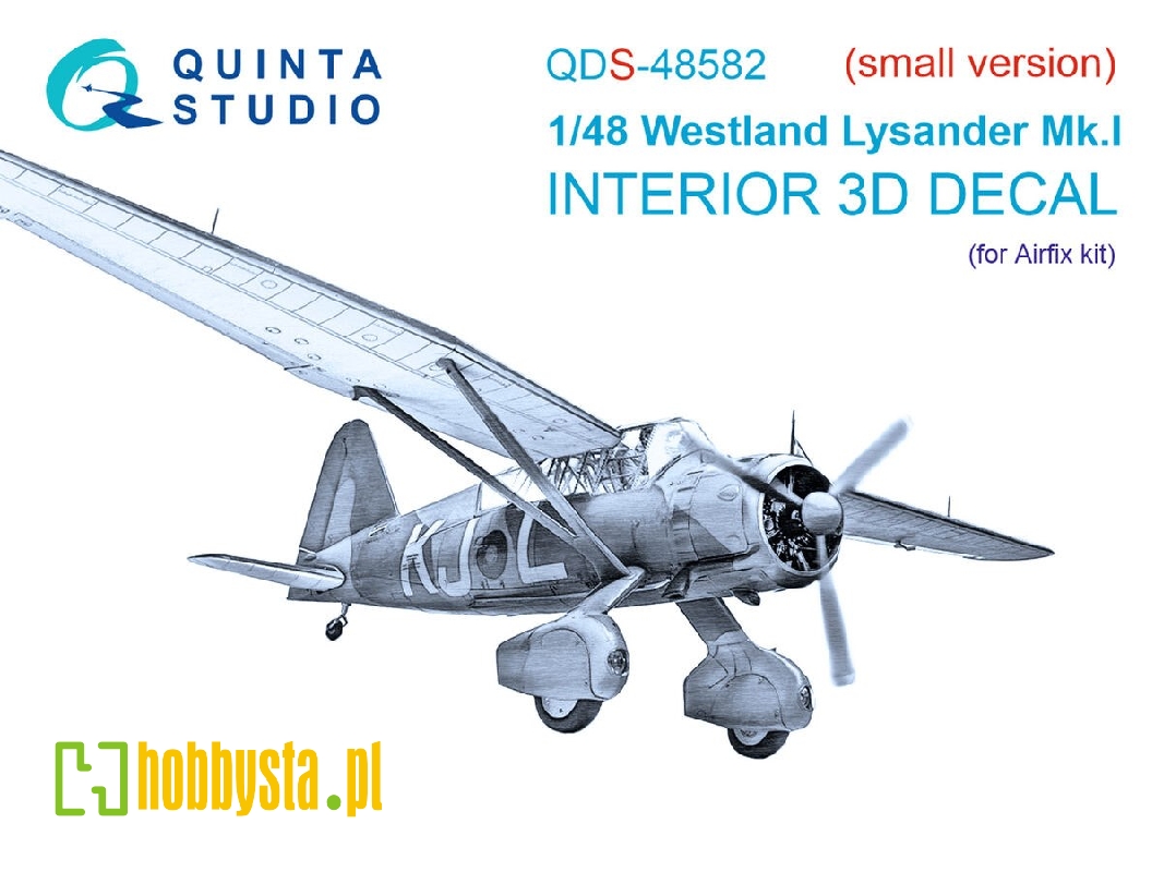 Westland Lysander Mk.I - 3d-printed & Coloured Interior On Decal Paper (For Airfix Kits / Small Version) - zdjęcie 1 Westland Lysander Mk.I - 3d-printed & Coloured Interior On Decal Paper (For Airfix Kits / Small Version) - zdjęcie 1