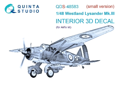Westland Lysander Mk.Iii - 3d-printed & Coloured Interior On Decal Paper (For Airfix Kits / Small Version) - zdjęcie 1