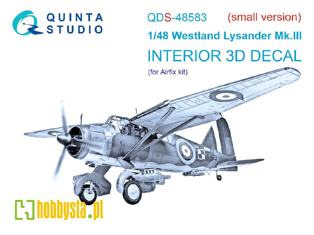 Westland Lysander Mk.Iii - 3d-printed & Coloured Interior On Decal Paper (For Airfix Kits / Small Version) - zdjęcie 1 Westland Lysander Mk.Iii - 3d-printed & Coloured Interior On Decal Paper (For Airfix Kits / Small Version) - zdjęcie 1