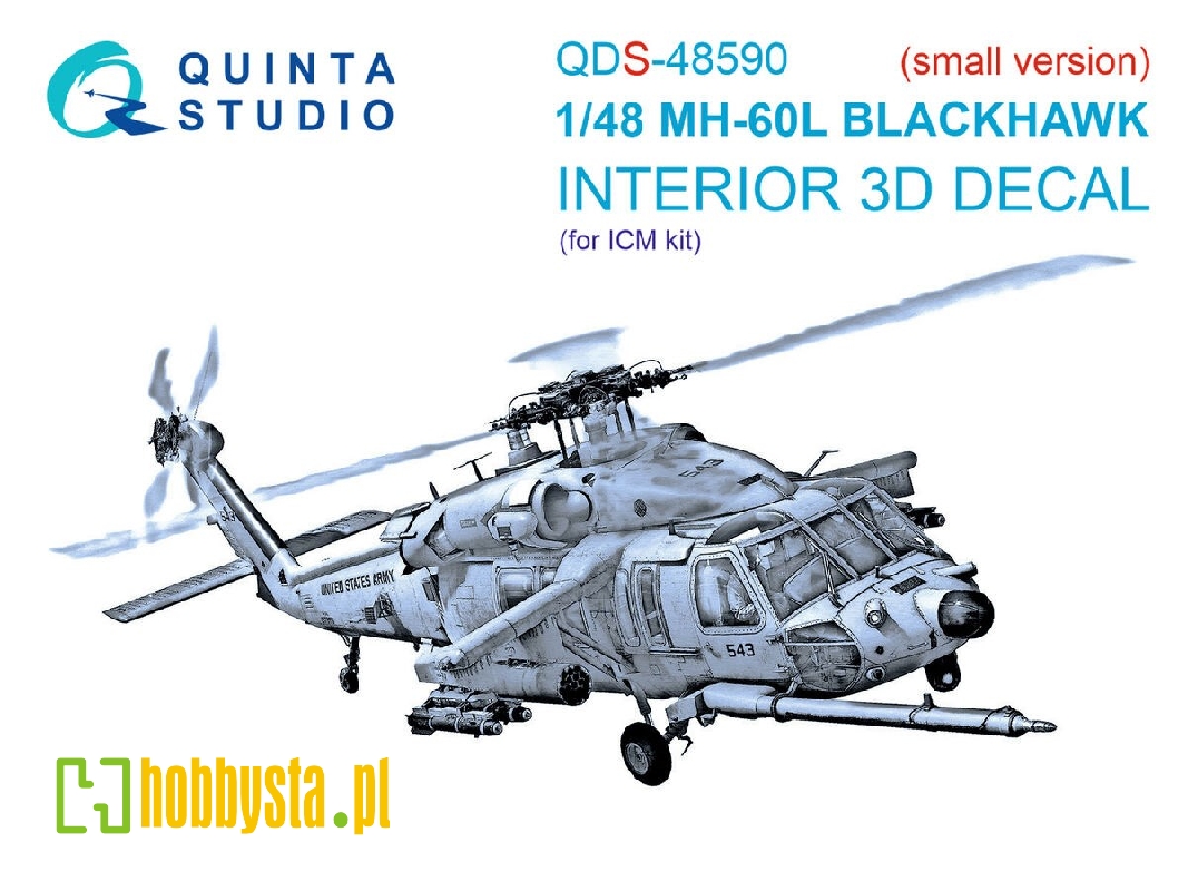 Sikorsky Mh-60 L Blackhawk - 3d-printed & Coloured Interior On Decal Paper (For Icm Kits / Small Version) - zdjęcie 1 Sikorsky Mh-60 L Blackhawk - 3d-printed & Coloured Interior On Decal Paper (For Icm Kits / Small Version) - zdjęcie 1