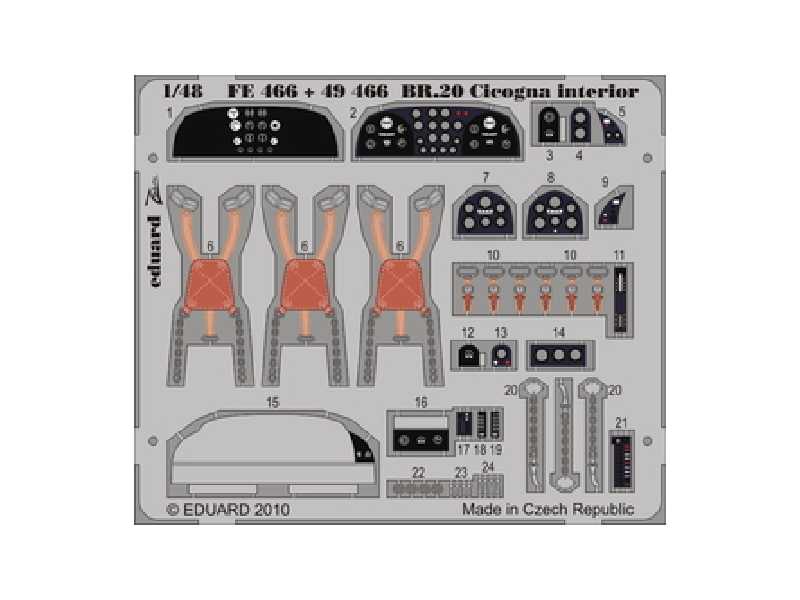 BR.20 Cicogna interior S. A. 1/48 - Pacific Coast - blaszki - zdjęcie 1 BR.20 Cicogna interior S. A. 1/48 - Pacific Coast - blaszki - zdjęcie 1