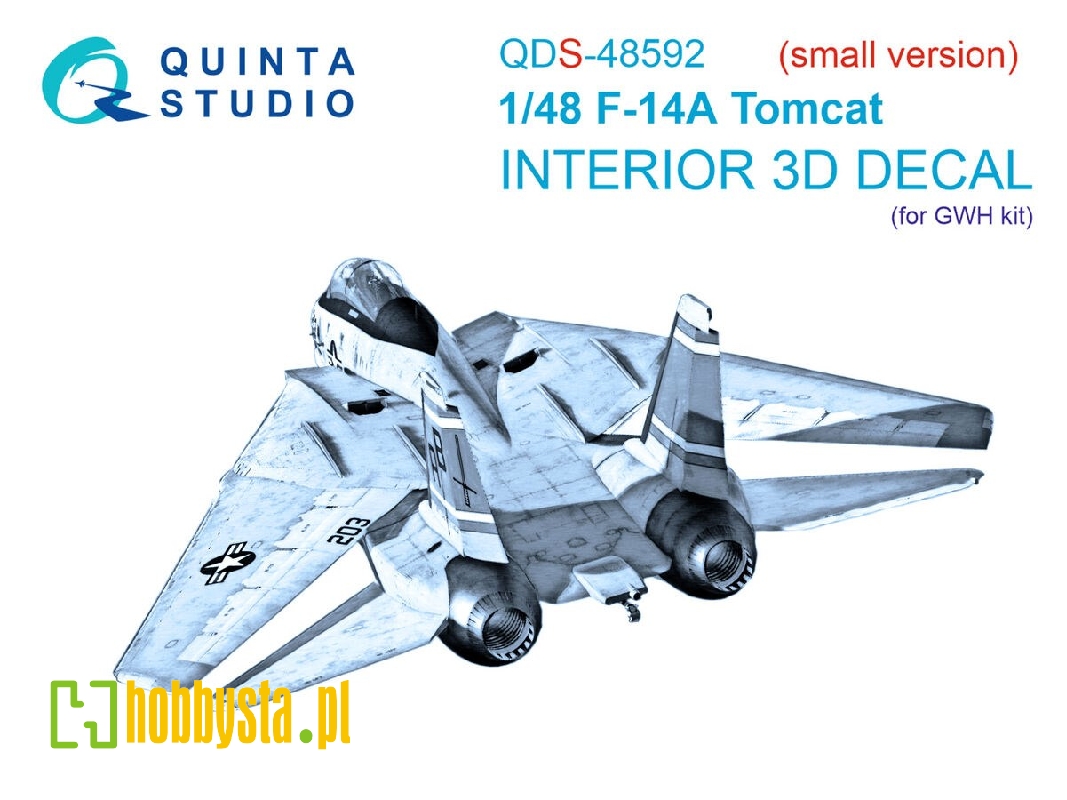 Grumman F-14 A Tomcat - 3d-printed & Coloured Interior On Decal Paper (For Gwh Kits / Small Version) - zdjęcie 1 Grumman F-14 A Tomcat - 3d-printed & Coloured Interior On Decal Paper (For Gwh Kits / Small Version) - zdjęcie 1
