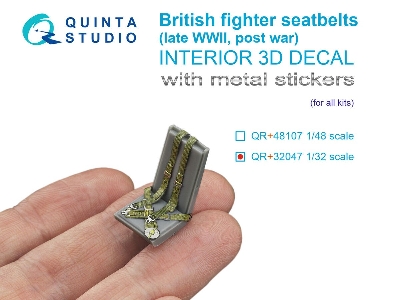 British Fighter Seat Belts (Late Wwii, Post-war) With Metal Buckles (For All Kits) - zdjęcie 1